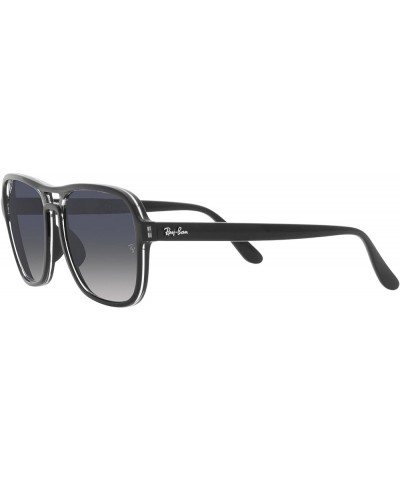 Rb4356 State Side Square Sunglasses Black Transparent Black/Polarized Blue Gradient $41.20 Square