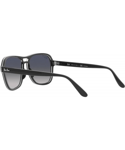 Rb4356 State Side Square Sunglasses Black Transparent Black/Polarized Blue Gradient $41.20 Square