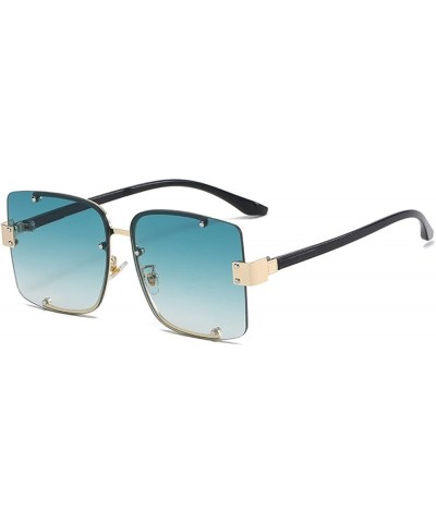 Big Frame Street Shooting Frameless Sunglasses for Men and Women (Color : C, Size : Medium) Medium E $14.46 Designer