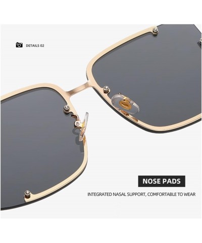 Big Frame Street Shooting Frameless Sunglasses for Men and Women (Color : C, Size : Medium) Medium E $14.46 Designer