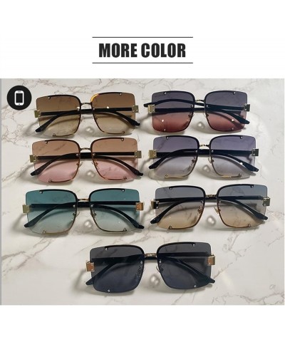 Big Frame Street Shooting Frameless Sunglasses for Men and Women (Color : C, Size : Medium) Medium E $14.46 Designer