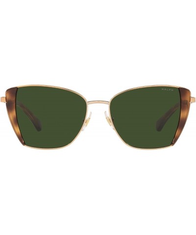 Women's Ra4133 Butterfly Sunglasses Shiny Rose Gold/Bottle Green $24.67 Butterfly