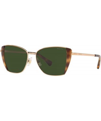 Women's Ra4133 Butterfly Sunglasses Shiny Rose Gold/Bottle Green $24.67 Butterfly