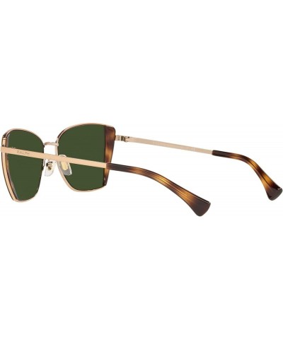 Women's Ra4133 Butterfly Sunglasses Shiny Rose Gold/Bottle Green $24.67 Butterfly