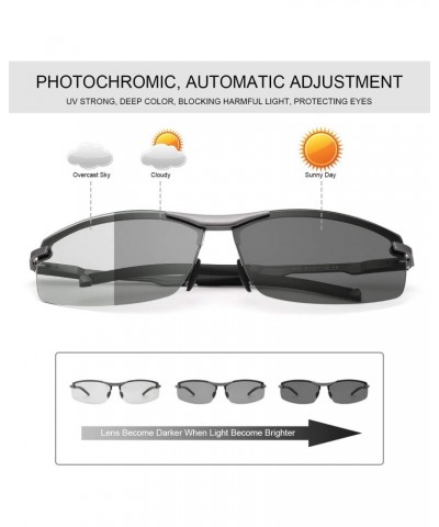 Polarized Photochromic Driving z87 Sunglasses For Men Women Day and Night safety glasses (Gun) $18.26 Rectangular