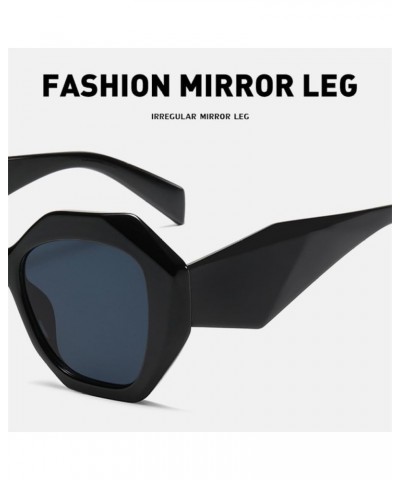 Irregular Frame Ladies Retro Large Frame Camping or Traveling White Sun Glasses UV400 Blue $24.75 Rectangular