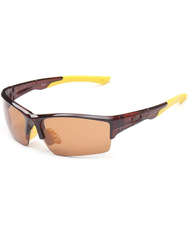 Sports Sunglasses for Men and Women Night Vision, Sunglasses for Sports Brown brown $11.75 Sport