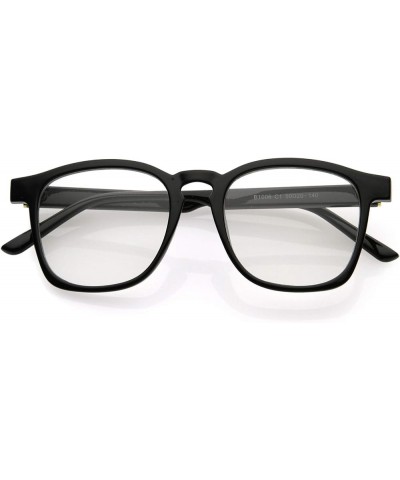 Lightweight Classic Keyhole Horn Rimmed Square Blue Light Filtering Glasses 50mm Black / Clear $9.50 Rimless