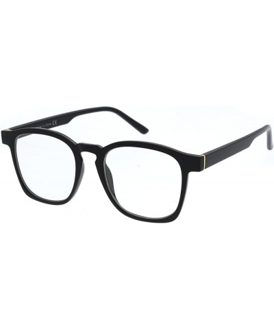 Lightweight Classic Keyhole Horn Rimmed Square Blue Light Filtering Glasses 50mm Black / Clear $9.50 Rimless