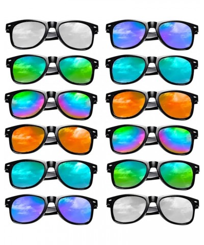 12 Pack Neon Colors Sunglasses Classic Retro Party Favors Sunglasses for Unisex Adult Mirrored $16.23 Designer