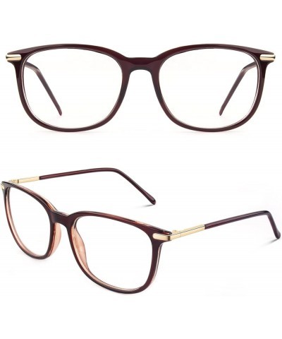 Happy Store CN79 High Fashion Metal Temple Horn Rimmed Clear Lens Eye Glasses Brown Transparent $8.09 Oval