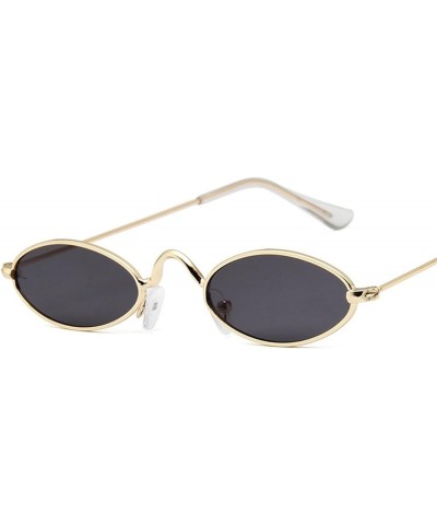 Metal Small Frame Sunglasses Men and Women Retro Oval Frame Fashion Sunglasses (Color : D, Size : 1) 1 B $15.86 Designer