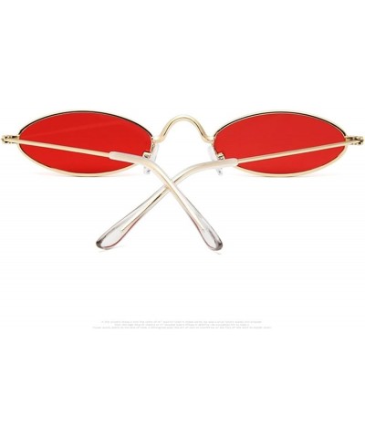 Metal Small Frame Sunglasses Men and Women Retro Oval Frame Fashion Sunglasses (Color : D, Size : 1) 1 B $15.86 Designer