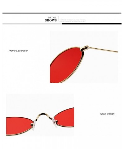 Metal Small Frame Sunglasses Men and Women Retro Oval Frame Fashion Sunglasses (Color : D, Size : 1) 1 B $15.86 Designer