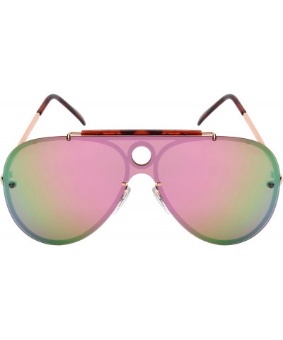 Edge I-Wear Oversize Aviator Bold Design Sunnies w/One-Piece Flat Mirrored Lens 5126-FLREV-2(RG.pkrev) $8.47 Oversized