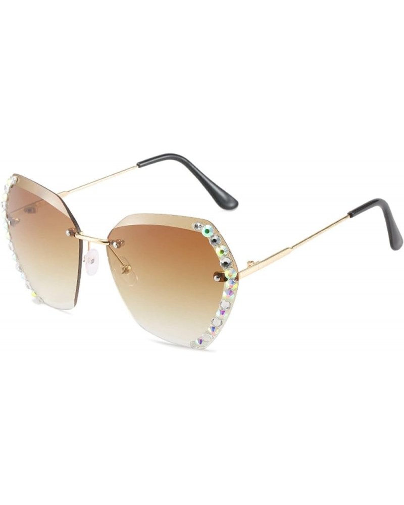 Frameless Women with Diamond Sunglasses Street Photography Outdoor Vacation Beach (Color : D, Size : Medium) Medium B $18.51 ...