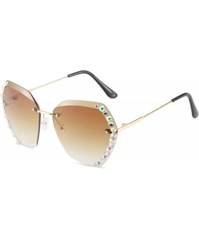 Frameless Women with Diamond Sunglasses Street Photography Outdoor Vacation Beach (Color : D, Size : Medium) Medium B $18.51 ...