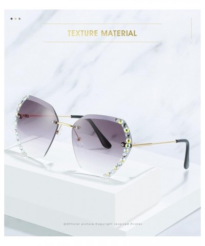 Frameless Women with Diamond Sunglasses Street Photography Outdoor Vacation Beach (Color : D, Size : Medium) Medium B $18.51 ...