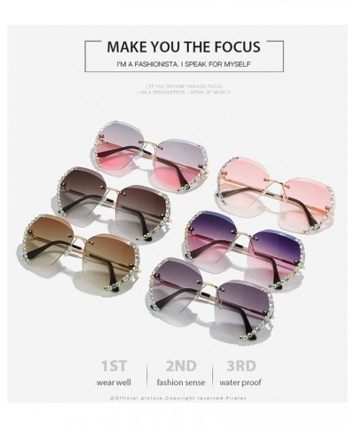 Frameless Women with Diamond Sunglasses Street Photography Outdoor Vacation Beach (Color : D, Size : Medium) Medium B $18.51 ...