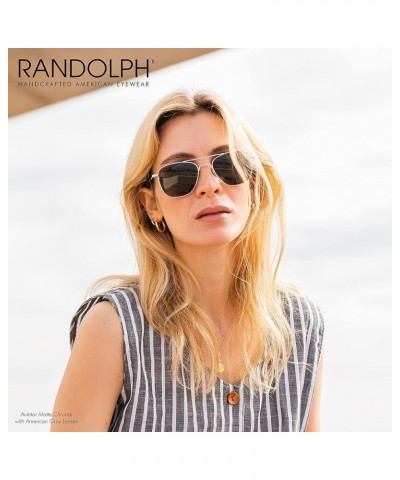 Mens or Womens Aviator Sunglasses, Matte Chrome, Classic, Polarized and Non-Polarized with UV Protection by Randolph USA Matt...