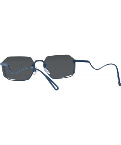 Women's Ea2136 Rectangular Sunglasses Matte Blue/Blue Mirrored Blue $24.48 Rectangular