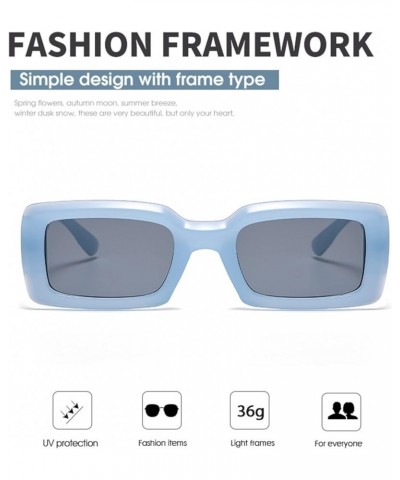 Rectangular Small Frame Men's and Women's Fashion Sunglasses (Color : A, Size : 1) 1 C $16.26 Designer