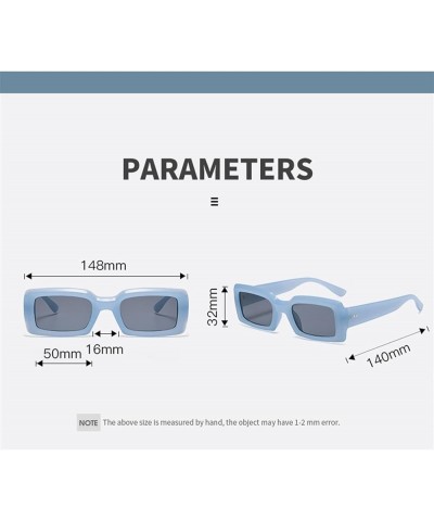 Rectangular Small Frame Men's and Women's Fashion Sunglasses (Color : A, Size : 1) 1 C $16.26 Designer