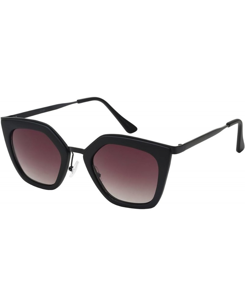 Chic Geometric Cat Eye Sunnies w/Ocean Gradient Lens 32169-OCR Matte Black Grey Gradient $8.66 Cat Eye