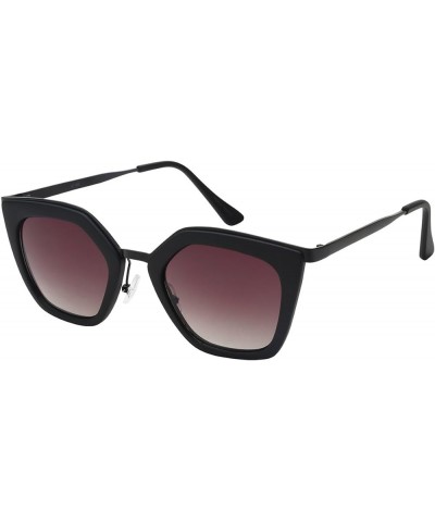 Chic Geometric Cat Eye Sunnies w/Ocean Gradient Lens 32169-OCR Matte Black Grey Gradient $8.66 Cat Eye