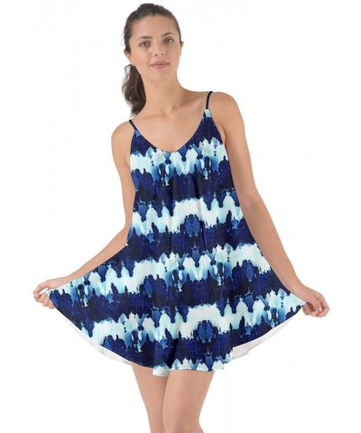 Womens Tie Dye Sleeveless Summer Casual Beach Cover Up Short Mini Dress, XS-3XL Navy Wave Tie Dye $16.27 Designer