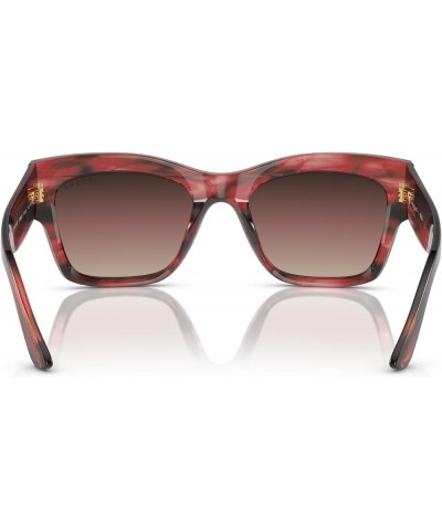 Women's Vo5524sf Low Bridge Fit Square Sunglasses Red Havana/Gradient Brown/Purple/Black $48.23 Square