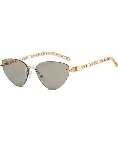 Cat Eye Men and Women Metal Sunglasses Outdoor Sunshade Party Decorative Sunglasses (Color : B, Size : Medium) Medium C $20.2...