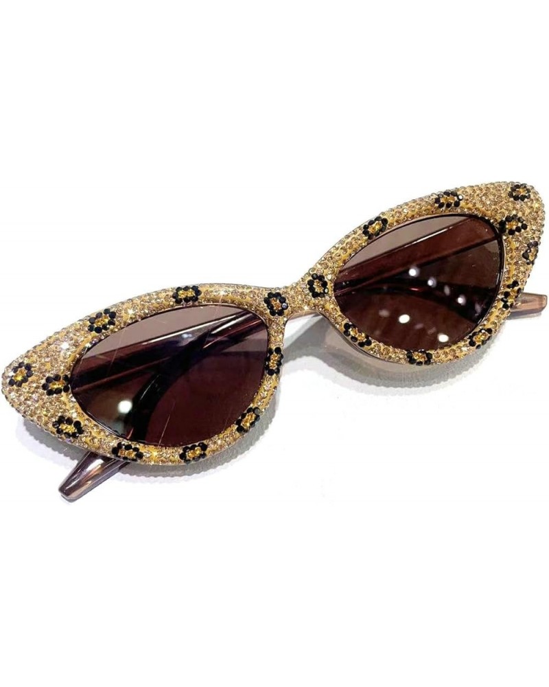 Sexy Cat Eye Sunglasses Women Diamond Sunglasses Ladies Rhinestone Sunglasses Bling Crystal Party Eyewear Leopard $9.76 Cat Eye