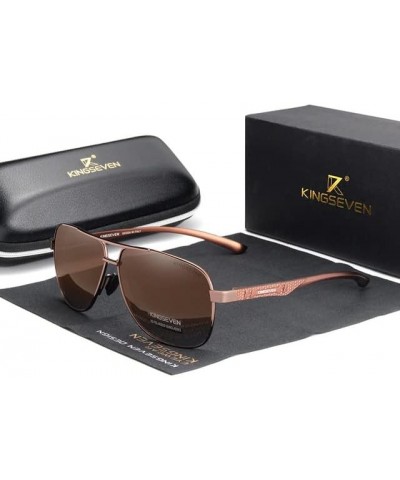 2023 Brand Men Aluminum Sunglasses Polarized UV400 Mirror Male Sun Glasses Women For Men Oculos de sol Brown $15.36 Square