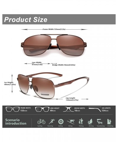 2023 Brand Men Aluminum Sunglasses Polarized UV400 Mirror Male Sun Glasses Women For Men Oculos de sol Brown $15.36 Square