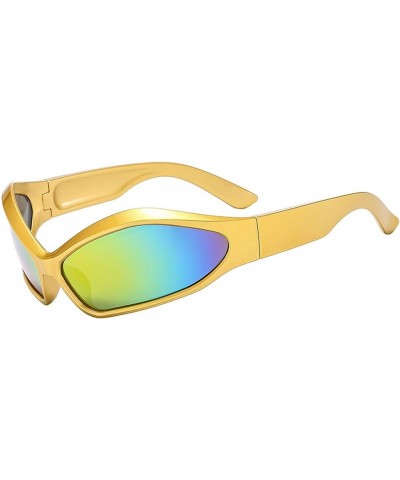 Fashion Punk Irregular Sports Sunglasses Women Men Y2K Sun Glasses Female Silver Black Shades Gold $9.50 Goggle