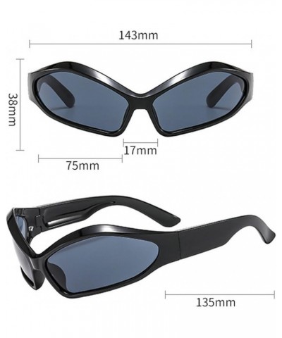 Fashion Punk Irregular Sports Sunglasses Women Men Y2K Sun Glasses Female Silver Black Shades Gold $9.50 Goggle