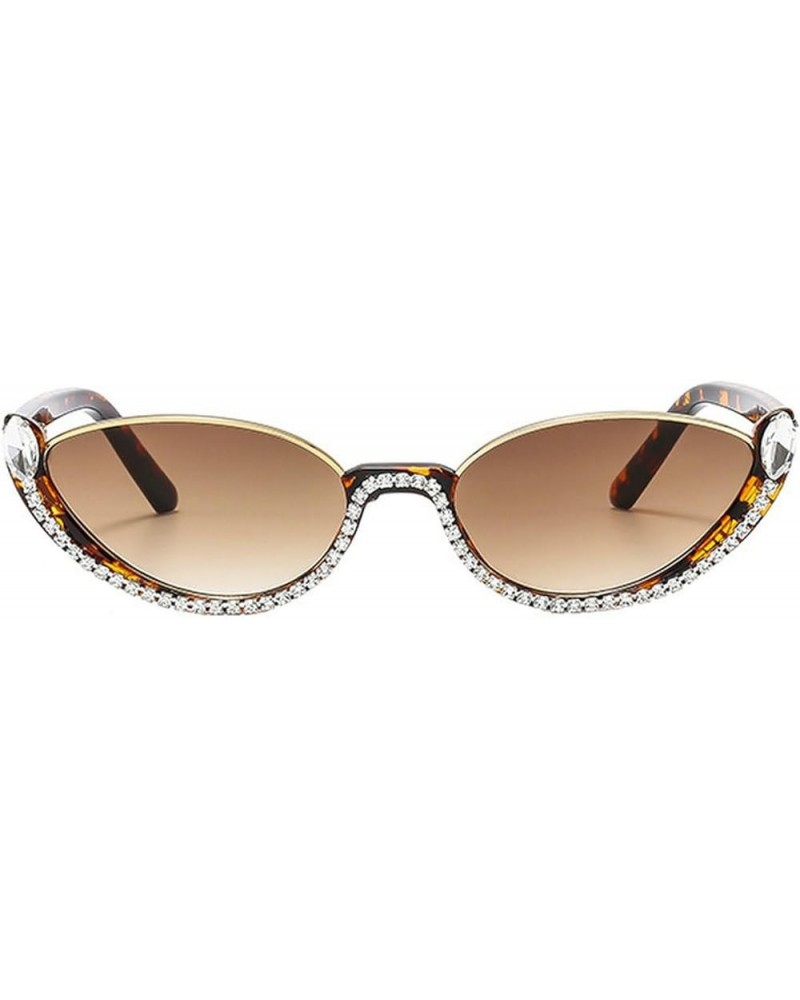 Rhinestone Cat Sunglasses Women Small Diamond Female Eyewear Vintage Sunglasses Men Shades UV400 Leopard $9.87 Designer