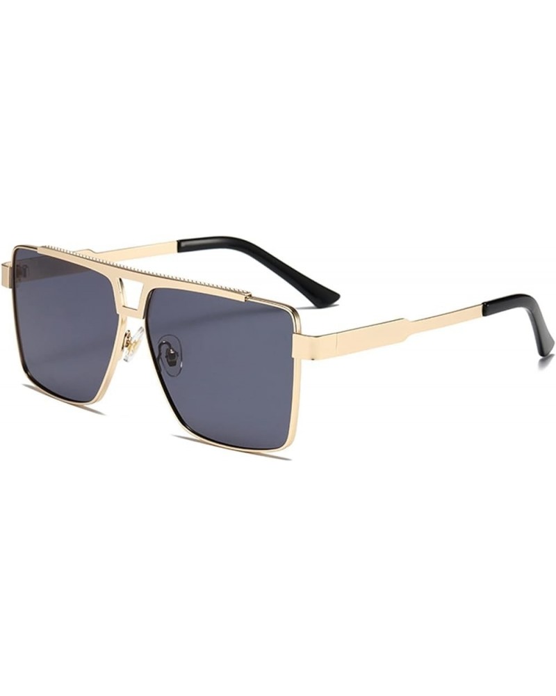 Large Frame Metal Men And Women Sunglasses Retro Trendy UV400 Sunglasses Gift D $16.61 Designer