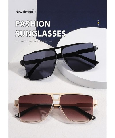 Large Frame Metal Men And Women Sunglasses Retro Trendy UV400 Sunglasses Gift D $16.61 Designer