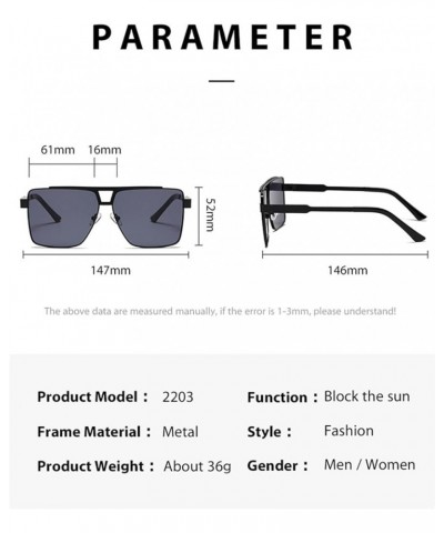 Large Frame Metal Men And Women Sunglasses Retro Trendy UV400 Sunglasses Gift D $16.61 Designer