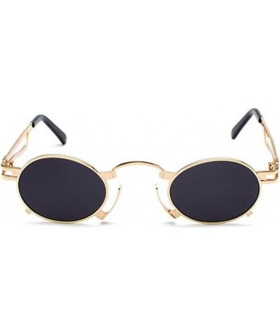 Men's & Women's Sunglasses Vintage Oval Metal Frame Sunglasses Gold Frame Black Ash $8.86 Oval