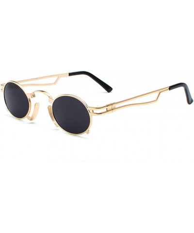 Men's & Women's Sunglasses Vintage Oval Metal Frame Sunglasses Gold Frame Black Ash $8.86 Oval