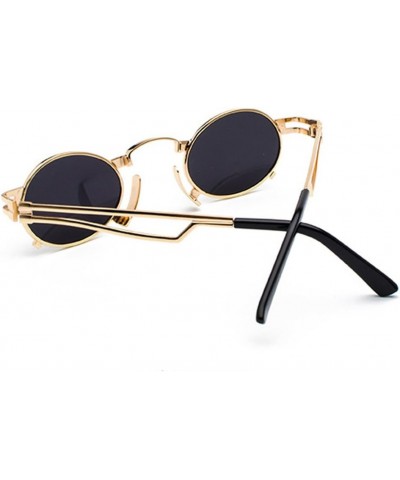 Men's & Women's Sunglasses Vintage Oval Metal Frame Sunglasses Gold Frame Black Ash $8.86 Oval