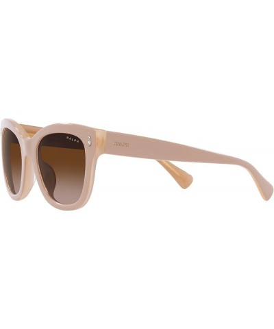 Women's Ra5301u Universal Fit Oval Sunglasses Beige on Milky Beige/Gradient Brown $28.21 Oval