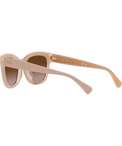 Women's Ra5301u Universal Fit Oval Sunglasses Beige on Milky Beige/Gradient Brown $28.21 Oval