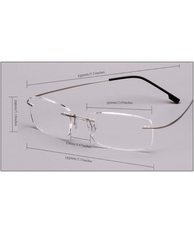 Memory Titanium Frameless Lightweight Reading Glasses Hingeless Flexibled Frames for Mens Womens Brown $10.17 Rimless