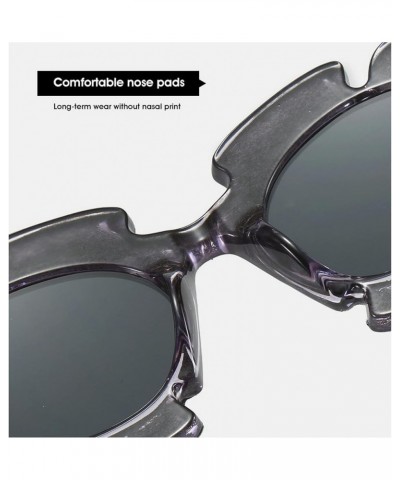 Trendy bling Cat Eye Sunglasses for Women Men Candy Colors Thick Wide Frame Retro Fashion Shades UV400 Protection Purple $9.3...