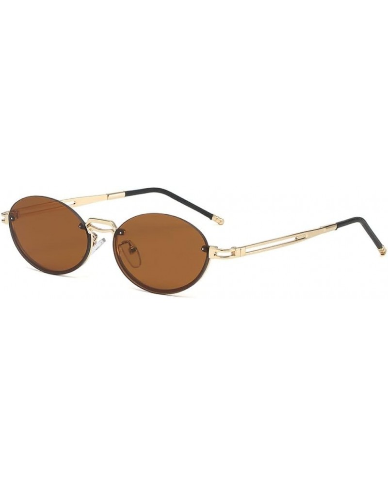 Vintage Small Oval Black Gradient Sunlasses For Women Uv400 Sun Glasses Men Alloy Round Shades Gold Tea $22.98 Rectangular