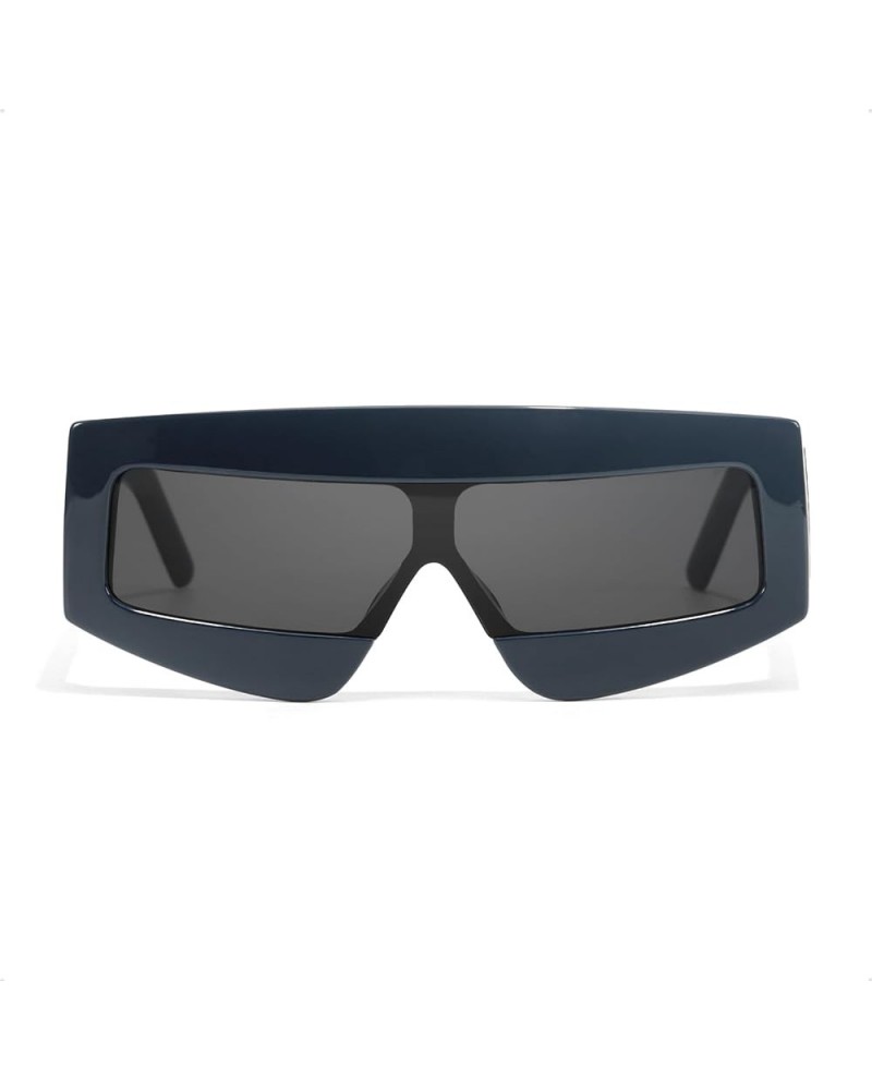 Futuristic Sunglasses for Women Men, Narrow Y2k Designer Shades Trendy Fashion Sun Glasses Z-blue-grey $9.24 Square